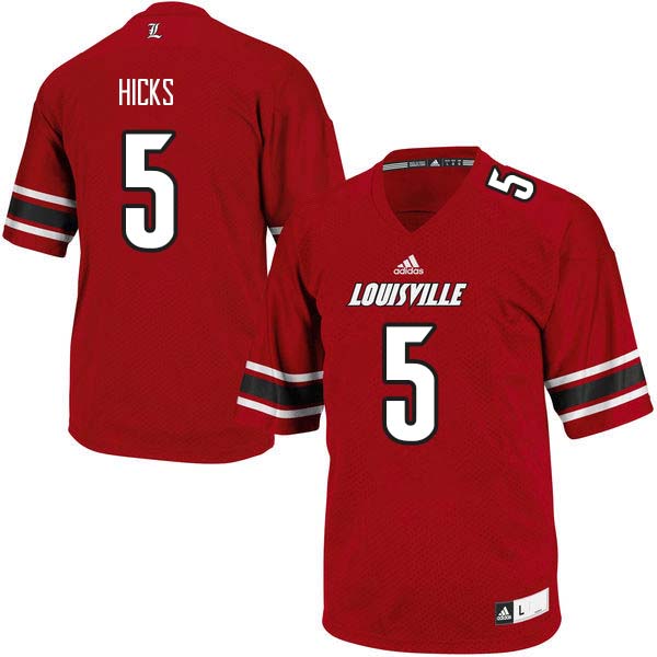 Men Louisville Cardinals #5 Robert Hicks College Football Jerseys Sale-Red